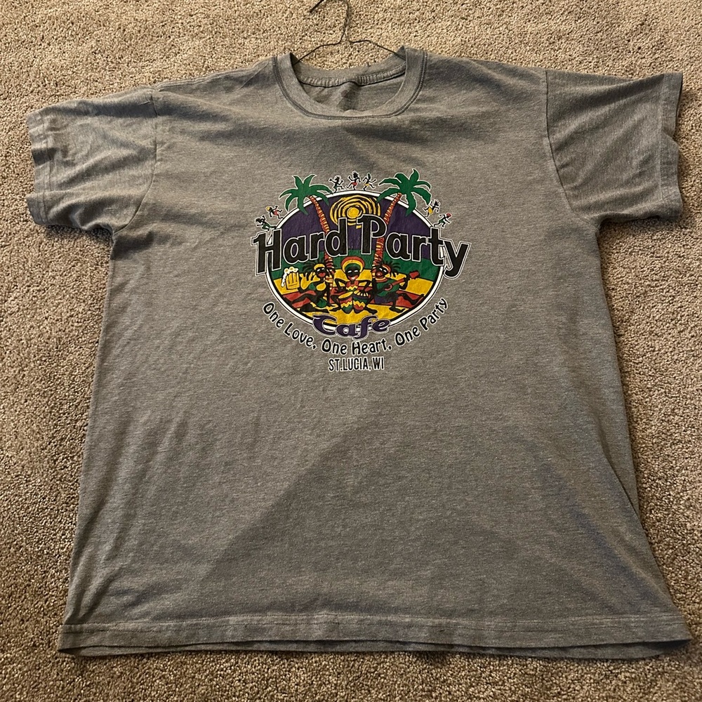 Gray Hard Party Cafe T-Shirt